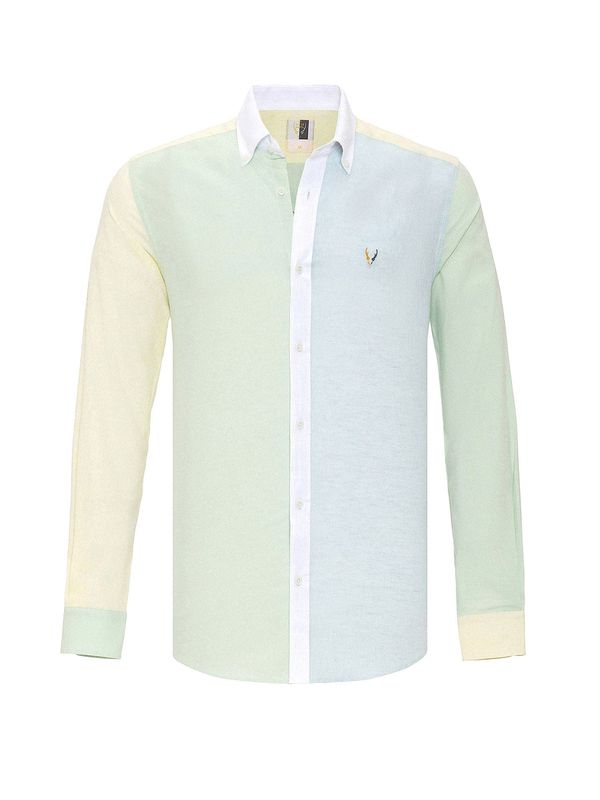 By Diess Collection By Diess Collection Košulja  pastelno plava / pastelno žuta / pastelno zelena / bijela