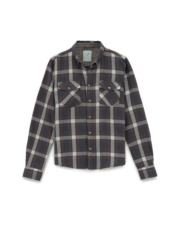 By Diess Collection By Diess Collection Košulja  smeđa / antracit siva / bijela