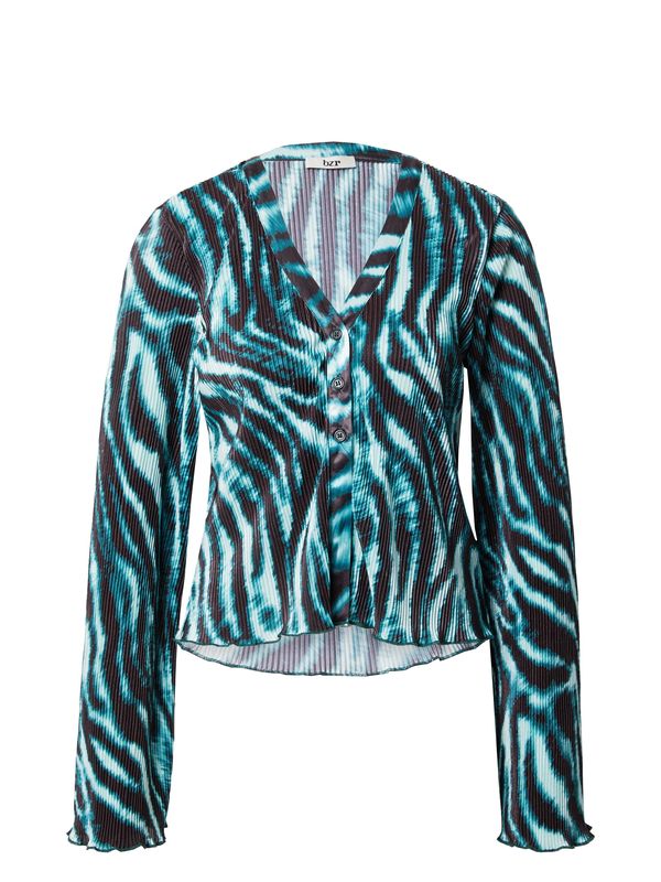 BZR BZR Bluza 'Pleata'  mornarsko plava / petrol / bijela