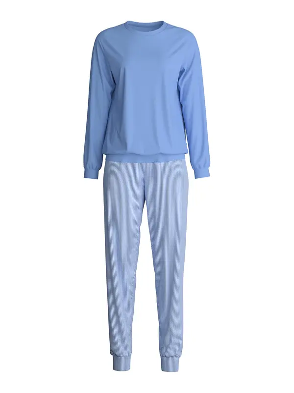CALIDA CALIDA Pidžama  plava / bijela