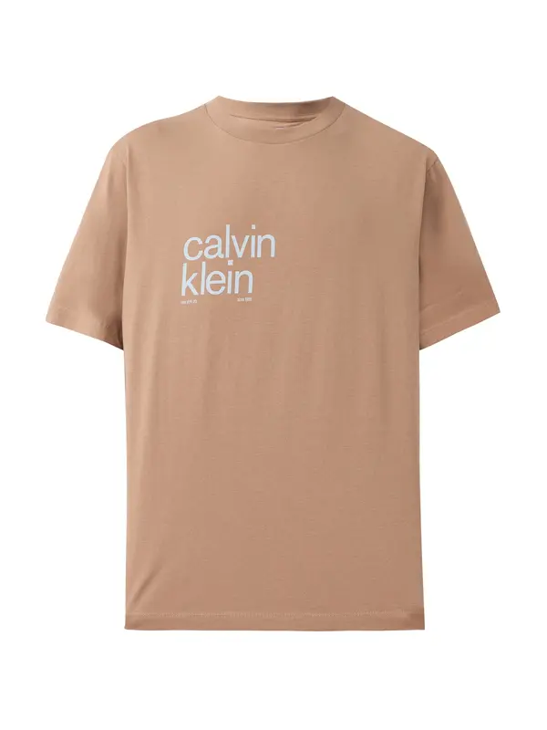 Calvin Klein Jeans Calvin Klein Jeans Majica '20S IO'  boja devine dlake (camel) / pastelno plava