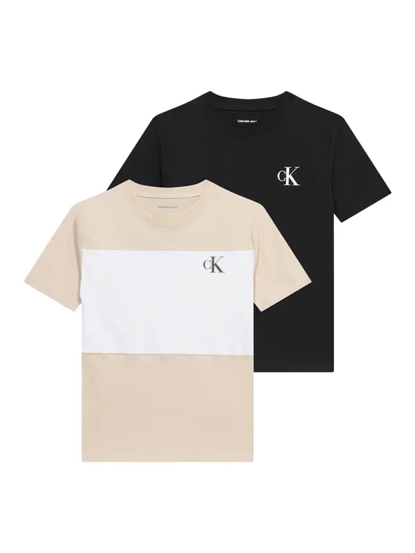 Calvin Klein Jeans Calvin Klein Jeans Majica  bež / crna / bijela