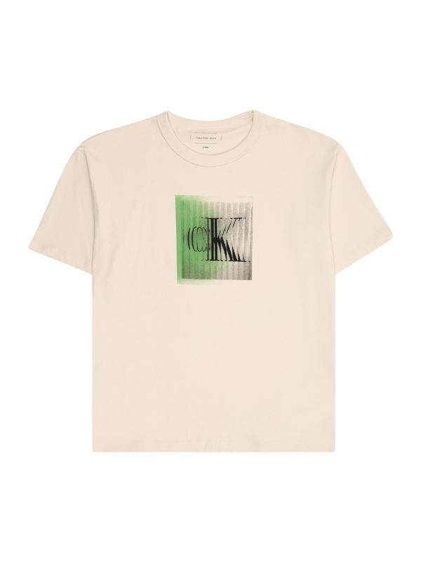 Calvin Klein Jeans Calvin Klein Jeans Majica  bež / siva / travnato zelena / crna