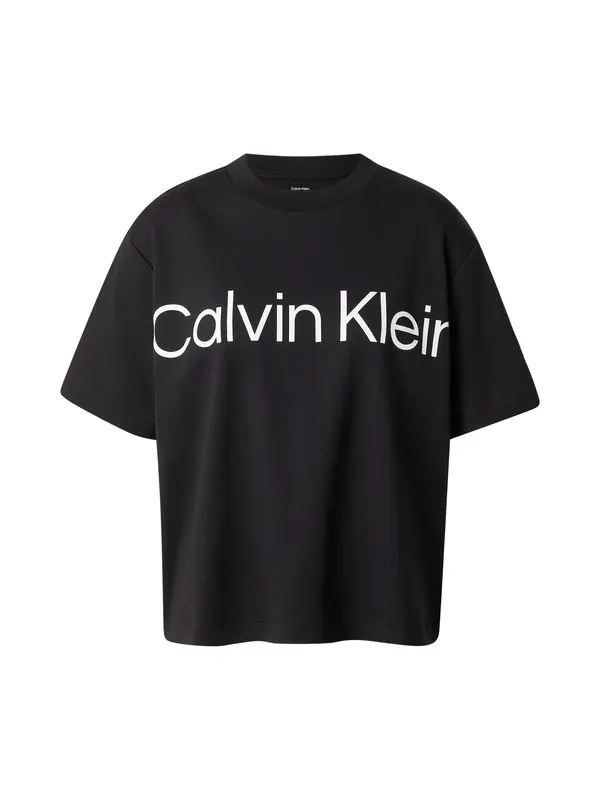 Calvin Klein Jeans Calvin Klein Jeans Majica 'Boxy Cropped Logo'  crna / bijela