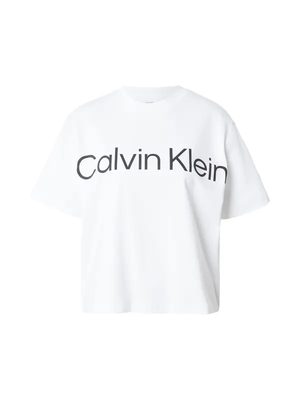 Calvin Klein Jeans Calvin Klein Jeans Majica 'Boxy Cropped Logo'  crna / bijela