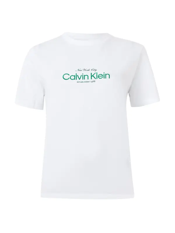 Calvin Klein Jeans Calvin Klein Jeans Majica 'CLASSIC NYC'  limeta / bijela