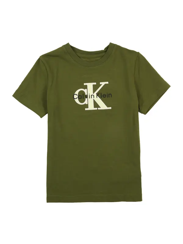 Calvin Klein Jeans Calvin Klein Jeans Majica  ecru/prljavo bijela / kivi zelena / crna