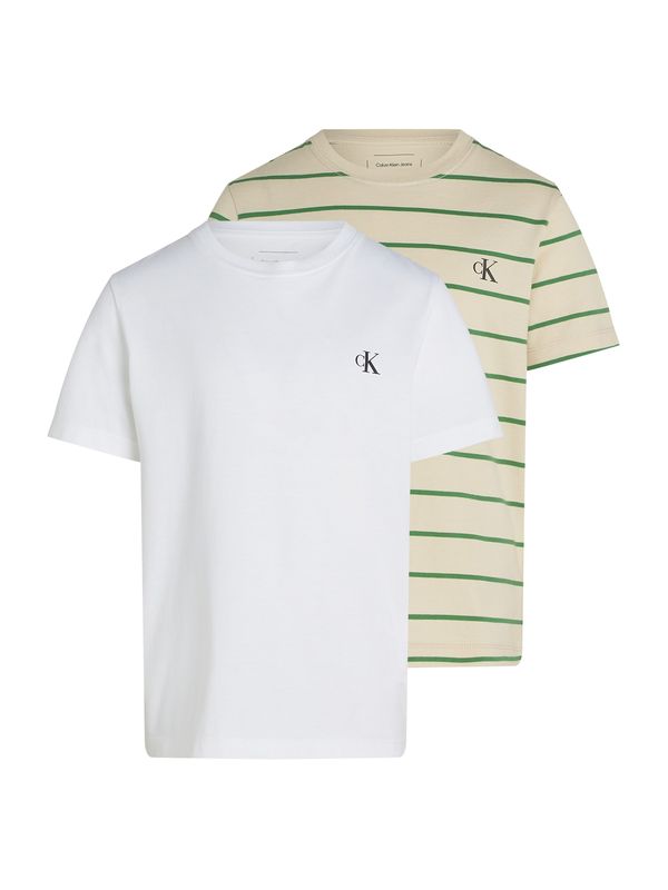 Calvin Klein Jeans Calvin Klein Jeans Majica  pijesak / zelena / crna / prljavo bijela