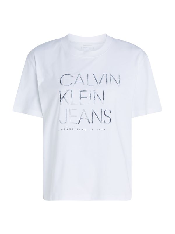 Calvin Klein Jeans Calvin Klein Jeans Majica  srebro / bijela