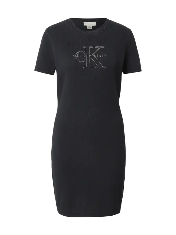 Calvin Klein Jeans Calvin Klein Jeans Pletena haljina  crna / srebro