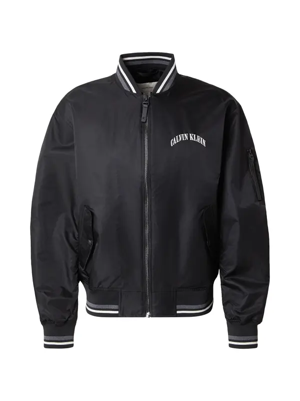 Calvin Klein Jeans Calvin Klein Jeans Prijelazna jakna 'Varsity'  tamo siva / crna / bijela
