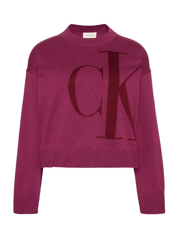 Calvin Klein Jeans Calvin Klein Jeans Pulover  ljubičasto crvena / tamno crvena