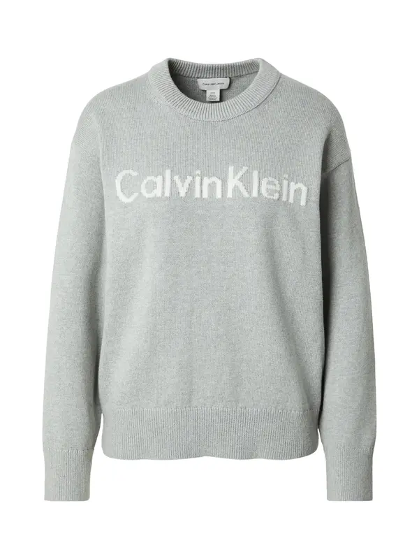 Calvin Klein Jeans Calvin Klein Jeans Pulover  svijetlosiva / bijela
