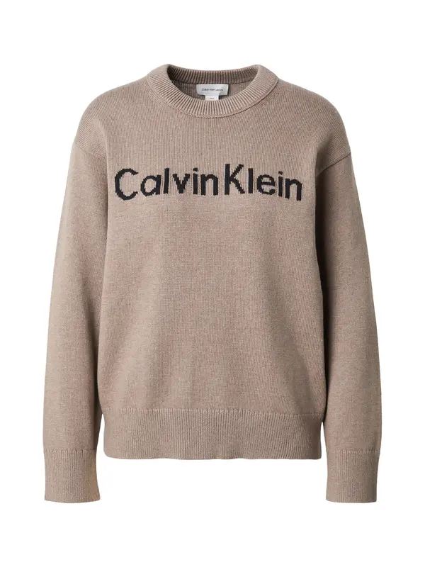 Calvin Klein Jeans Calvin Klein Jeans Pulover  svijetlosmeđa / crna