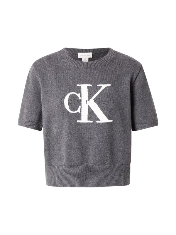 Calvin Klein Jeans Calvin Klein Jeans Pulover  tamo siva / bijela