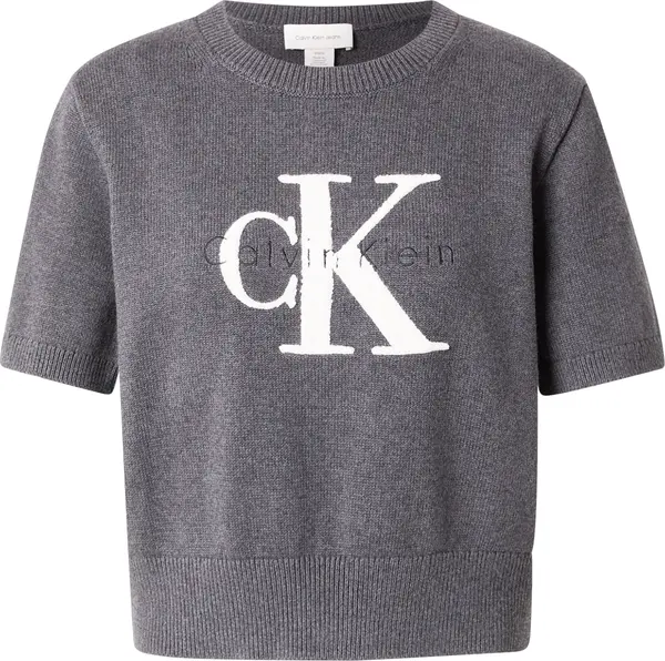 Calvin Klein Jeans Calvin Klein Jeans Pulover  tamo siva / bijela