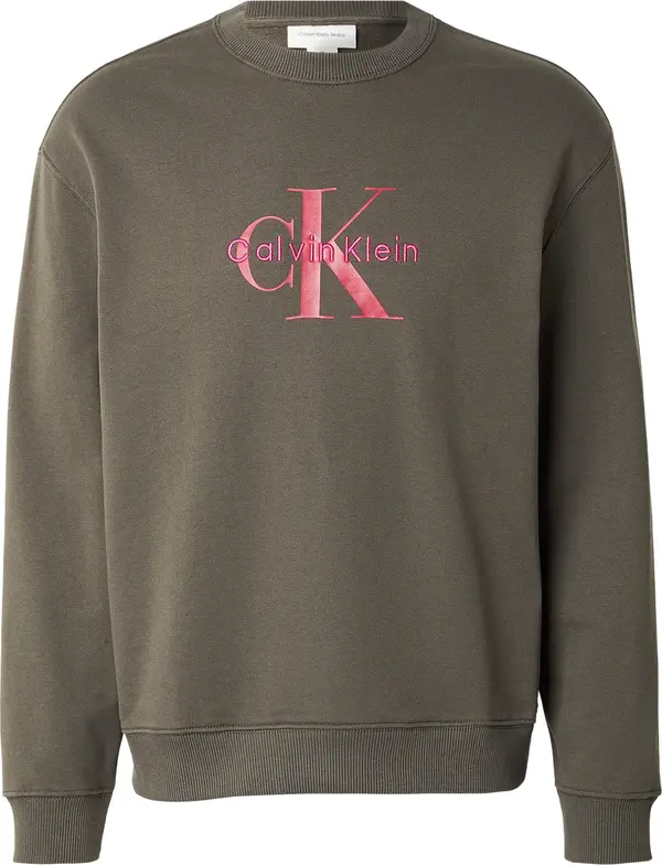 Calvin Klein Jeans Calvin Klein Jeans Sweater majica  maslinasta / crvena