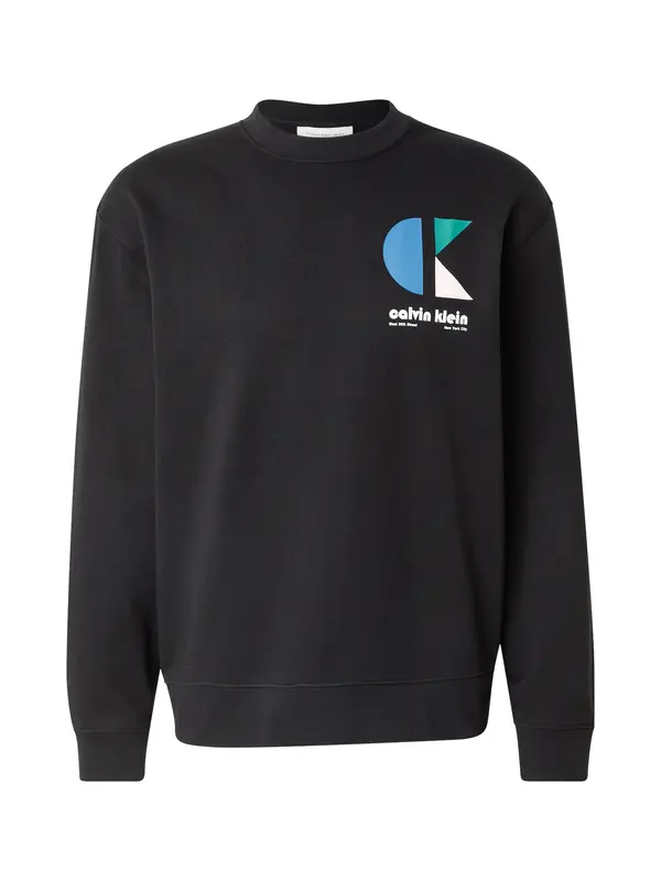 Calvin Klein Jeans Calvin Klein Jeans Sweater majica  svijetloplava / sivkasto zelena / crna / bijela