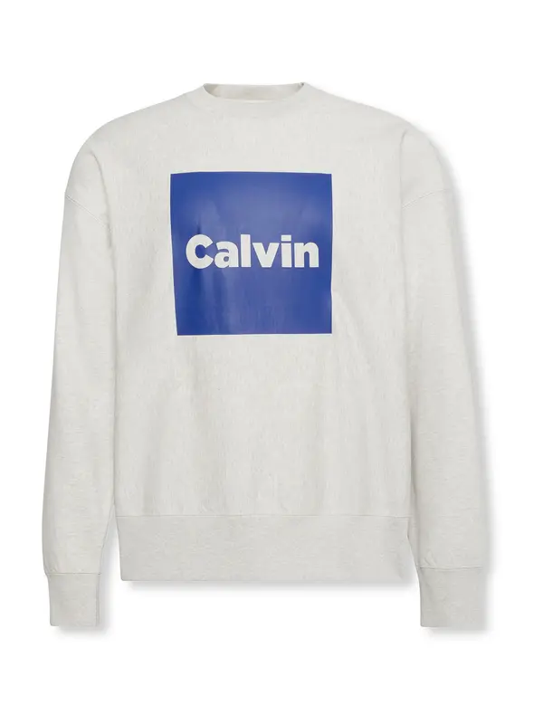 Calvin Klein Jeans Calvin Klein Jeans Sweater majica  svijetlosiva / tamno ljubičasta