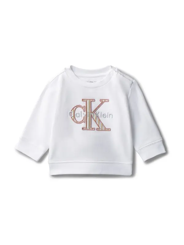 Calvin Klein Jeans Calvin Klein Jeans Sweater majica  svijetlosmeđa / rozo zlatna / srebro / bijela