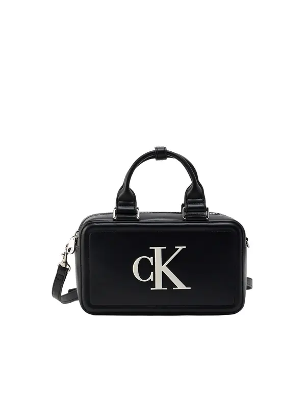 Calvin Klein Calvin Klein Ručna torbica 'BOLD ELONGATED'  crna / bijela
