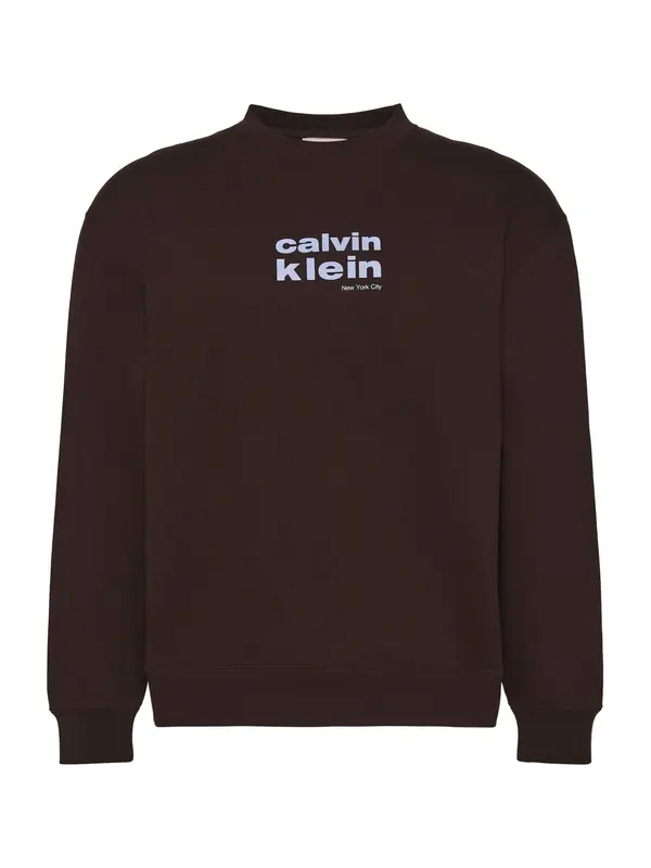 Calvin Klein Calvin Klein Sweater majica  pastelno plava / smeđa