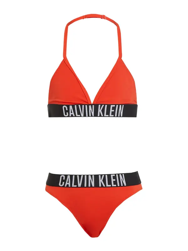 Calvin Klein Swimwear Calvin Klein Swimwear Bikini 'Intense Power'  narančasto crvena / crna / bijela