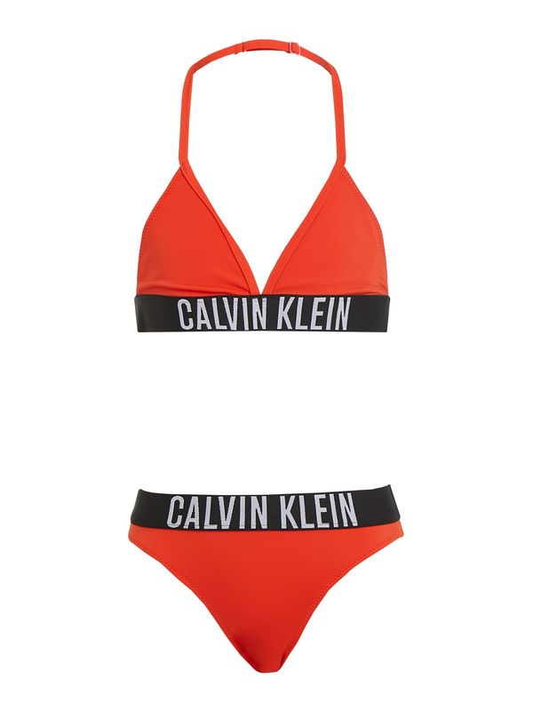 Calvin Klein Swimwear Calvin Klein Swimwear Bikini  narančasto crvena / crna / bijela