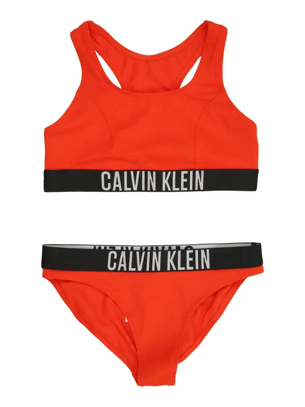 Calvin Klein Swimwear Calvin Klein Swimwear Bikini  narančasto crvena / crna / bijela
