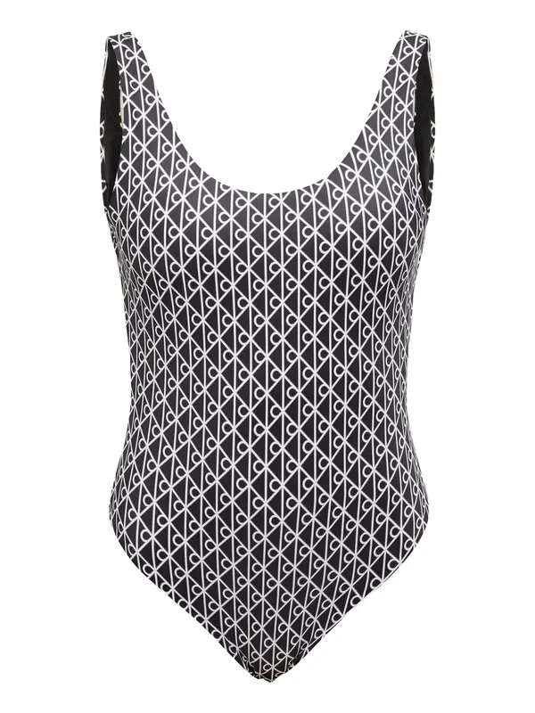 Calvin Klein Swimwear Calvin Klein Swimwear Jednodijelni kupaći kostim  crna / bijela