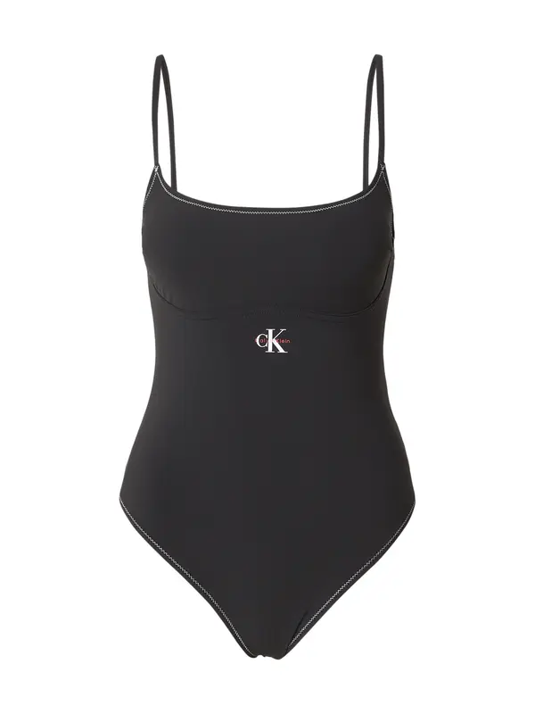 Calvin Klein Swimwear Calvin Klein Swimwear Jednodijelni kupaći kostim  svijetlo crvena / crna / bijela