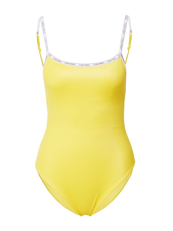 Calvin Klein Swimwear Calvin Klein Swimwear Jednodijelni kupaći kostim  žuta / crna / bijela