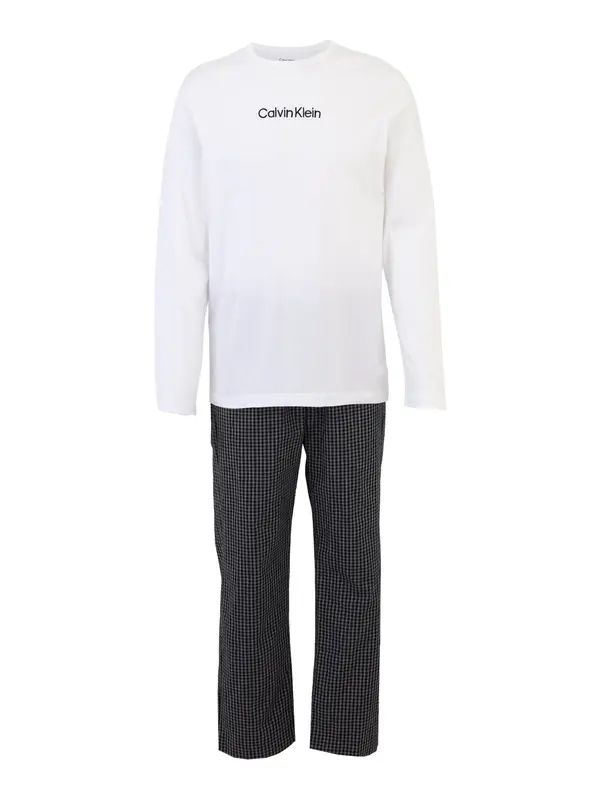 Calvin Klein Underwear Calvin Klein Underwear Duga pidžama  siva / crna / bijela