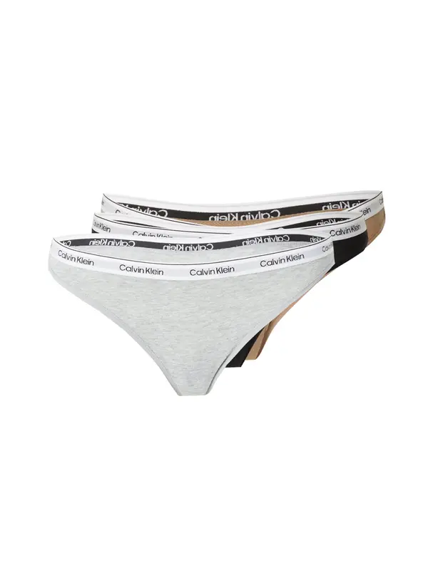 Calvin Klein Underwear Calvin Klein Underwear Tanga gaćice  boja devine dlake (camel) / siva melange / crna / bijela