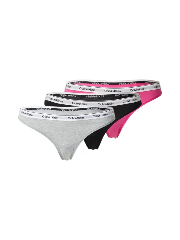 Calvin Klein Underwear Calvin Klein Underwear Tanga gaćice  siva melange / neonsko ljubičasta / crna / bijela