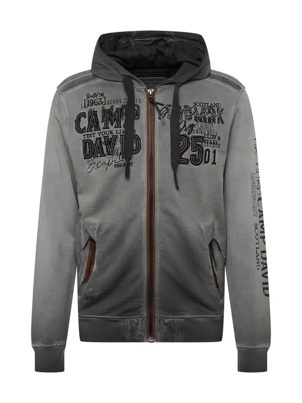 CAMP DAVID CAMP DAVID Gornji dio trenirke 'Land Of Legends'  siva / boja vina / crna