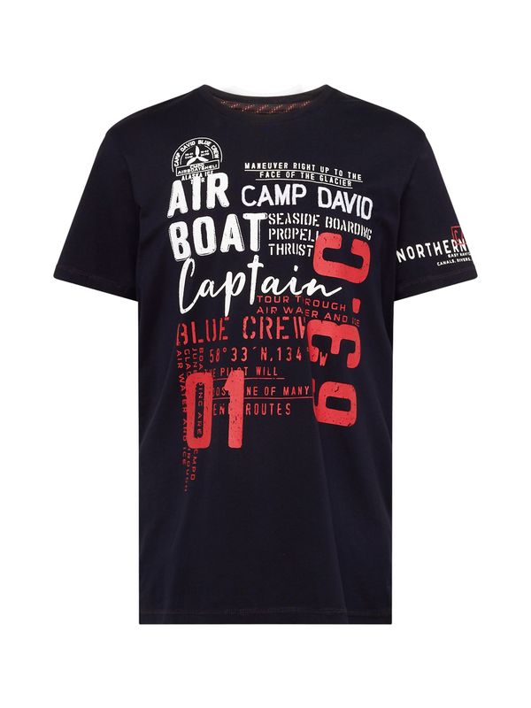 CAMP DAVID CAMP DAVID Majica 'Alaska Ice Tour'  noćno plava / crvena / bijela