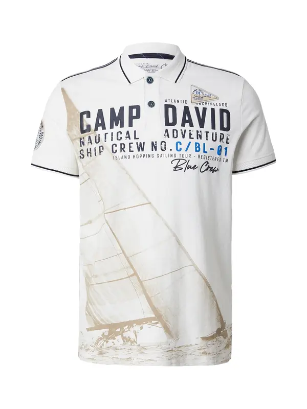 CAMP DAVID CAMP DAVID Majica  boja devine dlake (camel) / crna / bijela