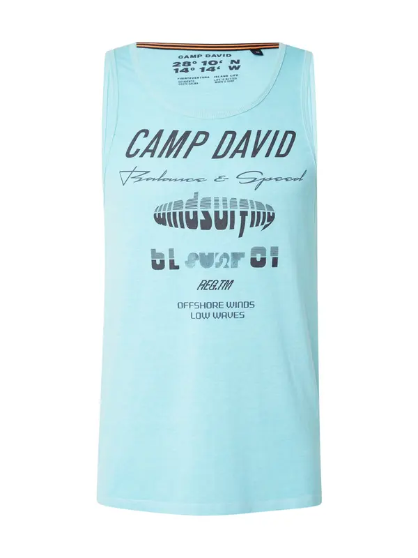 CAMP DAVID CAMP DAVID Majica 'Windsurfing'  akvamarin / crna
