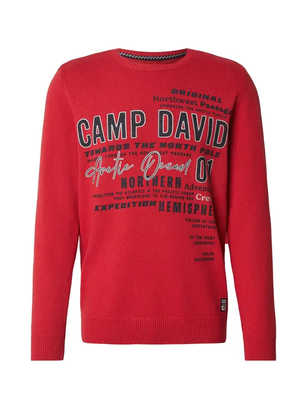 CAMP DAVID CAMP DAVID Pulover  crvena / crna / bijela