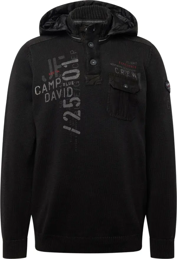 CAMP DAVID CAMP DAVID Pulover  grafit siva / tamo siva / tamno crvena / crna