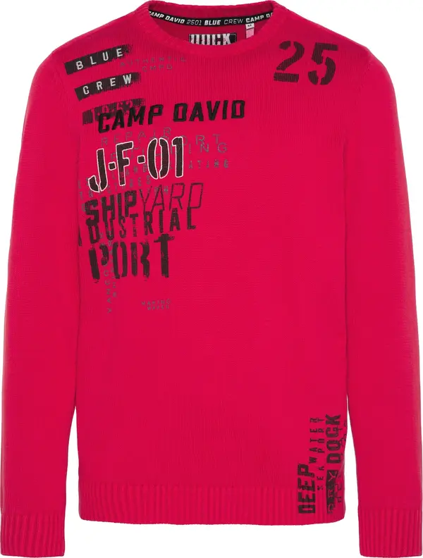 CAMP DAVID CAMP DAVID Pulover 'Shipyard'  plava / svijetlosiva / purpurna / crna