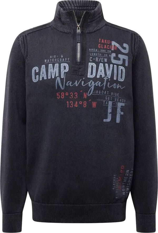 CAMP DAVID CAMP DAVID Pulover  sivkasto plava / noćno plava / crvena