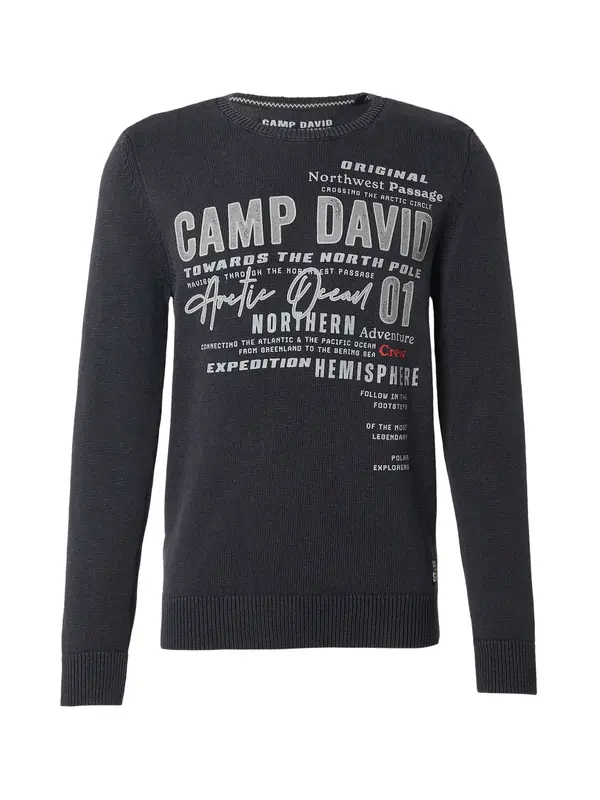 CAMP DAVID CAMP DAVID Pulover  svijetlosiva / crna