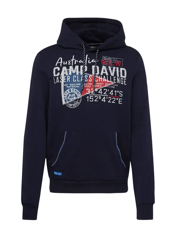 CAMP DAVID CAMP DAVID Sweater majica 'Laser Sailing'  mornarsko plava / crno plava / crvena / bijela