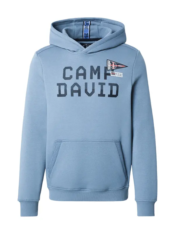 CAMP DAVID CAMP DAVID Sweater majica  mornarsko plava / sivkasto plava / crvena