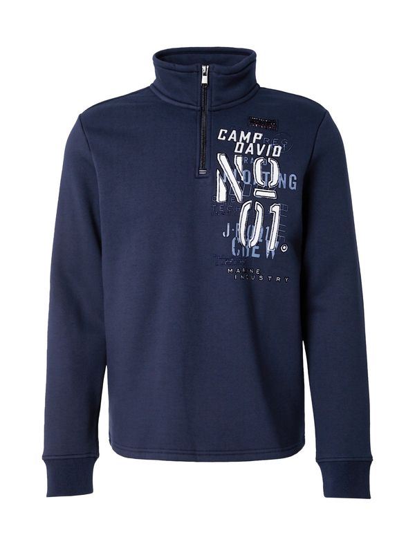 CAMP DAVID CAMP DAVID Sweater majica  morsko plava / svijetloplava / bijela