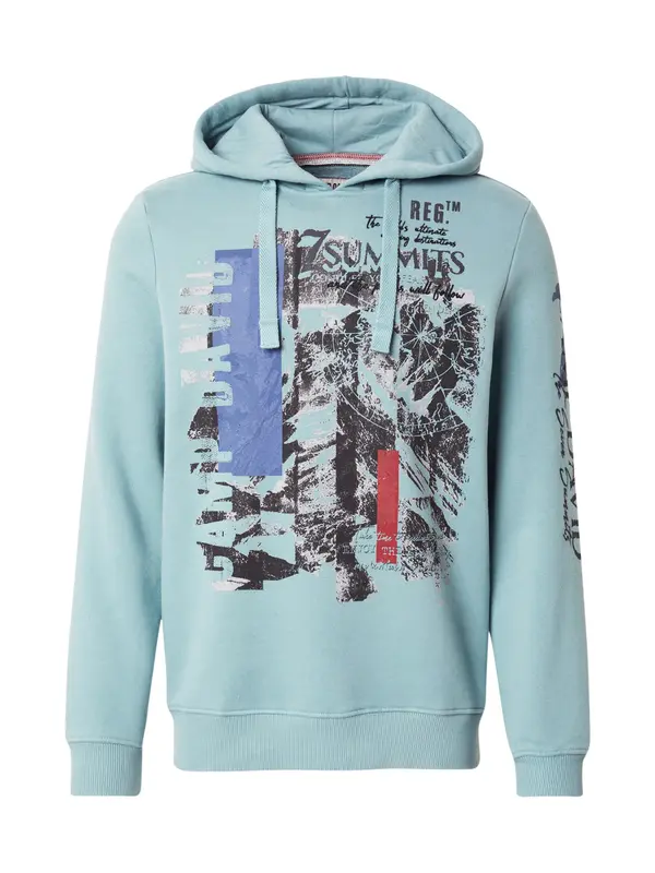 CAMP DAVID CAMP DAVID Sweater majica  plava / cijan plava / crvena / crna