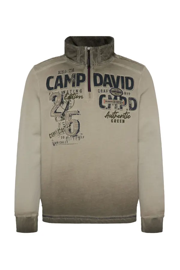 CAMP DAVID CAMP DAVID Sweater majica 'The Craftsmen'  kaki / crna