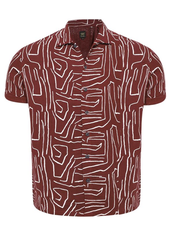 Campus Sutra Campus Sutra Košulja 'Archer'  burgund / bijela